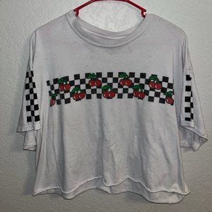 checkered cherry forever 21 crop top